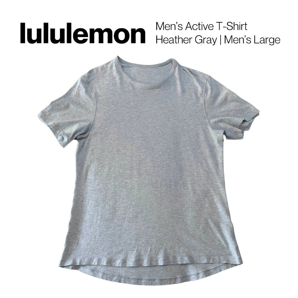 lululemon Men’s Active T-Shirt in Light Heather Gray | Men’s Large | Slim Fit